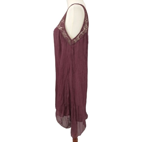 H Trend Asymmetrical Silk Dress XS Shift Boho Italy Fairygrunge Crochet Fairy - Picture 4 of 16